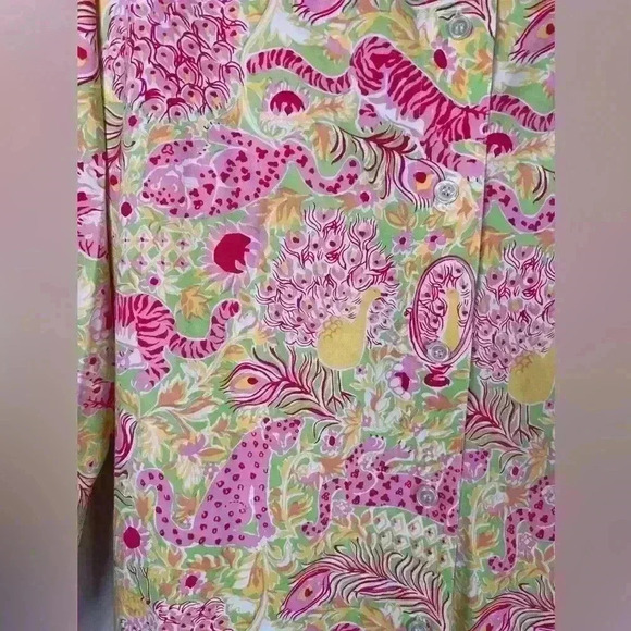 Key West Oversized Animal Beach Print Button Down Shirt 100% Cotton Size Medium - Picture 6 of 13